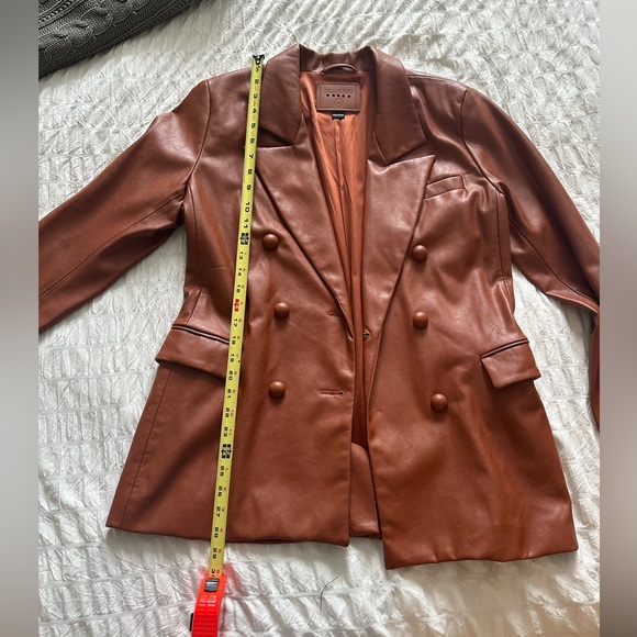 Oversized brown faux leather blazer Blank NYC - Picture 2 of 7